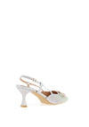 Sorento Morelto Encrusted Sling Back Heels, Silver