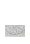 Sorento Arniston Shimmering Zebra Printed Envelope Clutch Bag, Silver