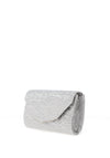 Sorento Arniston Shimmering Zebra Printed Envelope Clutch Bag, Silver