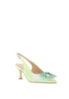 Sorento Shelbourne Embellished Shimmer Heels, Lime Green