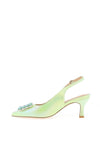 Sorento Shelbourne Embellished Shimmer Heels, Lime Green