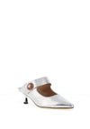 Sorento Sofitel Kitten Heel Mules, Silver