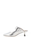 Sorento Sofitel Kitten Heel Mules, Silver
