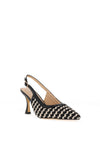 Sorento Blissful Hill Crochet Net Sling Back High Heels, Black