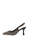 Sorento Blissful Hill Crochet Net Sling Back High Heels, Black