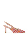 Sorento Blissful Hill Crochet Sling Back High Heels, Multi