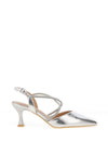 Sorento Boris Diamante Cross Strap High Heels, Silver