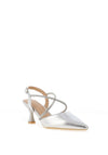 Sorento Boris Diamante Cross Strap High Heels, Silver