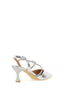 Sorento Boris Diamante Cross Strap High Heels, Silver