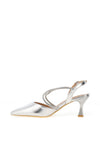 Sorento Boris Diamante Cross Strap High Heels, Silver