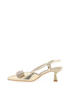 Sorento Wrights Metallic Diamante Bow Heels, Gold