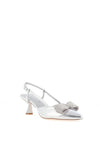 Sorento Wrights Metallic Diamante Bow Heels, Silver