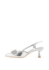 Sorento Wrights Metallic Diamante Bow Heels, Silver