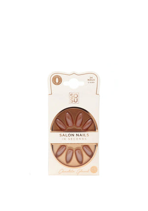 SoSu Salon Nails Stiletto 24 Pack, Chocolate Gazed