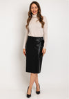 Soyaconcept Beckie Faux Leather A-Line Midi Skirt, Black