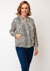 Soyaconcept Reptile Print Button Up Jacket, Beige