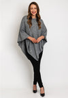 Soyaconcept Vianna Shimmery Knitted Poncho, Grey
