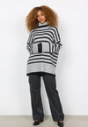 Soyaconcept Heike Roll Neck Striped Sweater, Light Grey