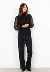 Soyaconcept Dollie Sheer Lace Sleeve Top, Black