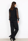 Soyaconcept Dollie Sheer Lace Sleeve Top, Black