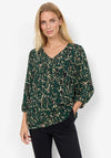 Soyaconcept Vickie V-Neck Print Blouse, Dark Green