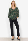 Soyaconcept Vickie V-Neck Print Blouse, Dark Green