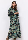 Soyaconcept Takari Abstract Ornate Maxi Shirt Dress, Dark Green
