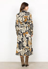 Soyaconcept Tamaya Floral Print Midi Shirt dress, Camel