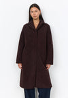 Soyaconcept Longline with High Neckline Teddy Coat, Brown