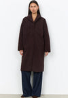 Soyaconcept Longline with High Neckline Teddy Coat, Brown