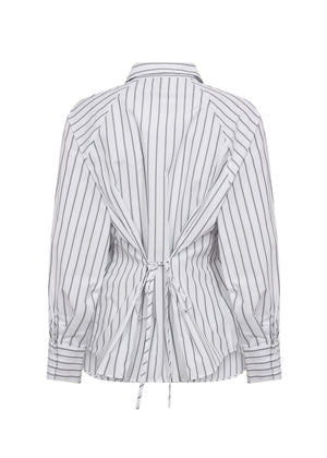 Soya Concept Valentina Striped Tie Back Shirt, White