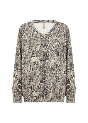 Soya Concept Violet V-Neck Blouse, Navy