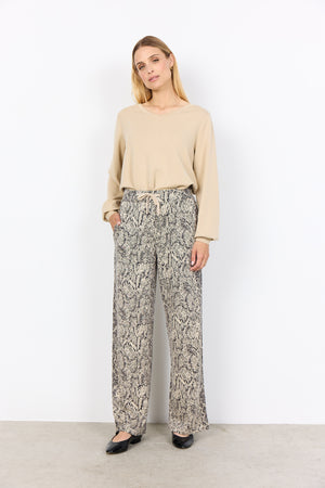 Soya Concept Violet Elasticated Trousers, Navy