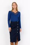Soya Concept Kimberly Denim Midi Skirt, Navy