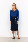 Soya Concept Kimberly Denim Midi Skirt, Navy