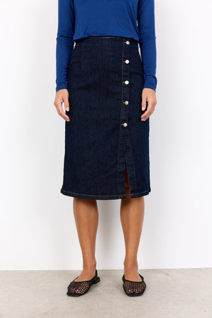 Soya Concept Kimberly Denim Midi Skirt, Navy