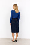 Soya Concept Kimberly Denim Midi Skirt, Navy