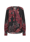 Soya Concept Vaike V-Neck Floral Print Blouse, Black Multi