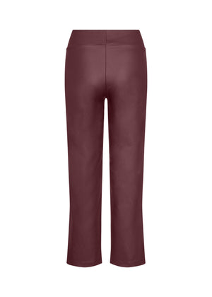 Soya Concept Pam Leather Trousers, Wine