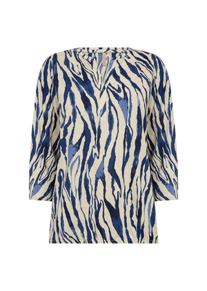 Soya Concept Felicity Round Neck Blouse, Blue