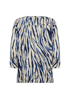 Soya Concept Felicity Round Neck Blouse, Blue