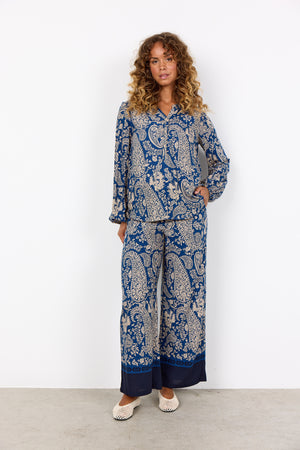 Soya Concept Valgerda V-Neck Blouse, Blue