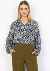 Soyaconcept Vava Floral V Neck Blouse, Navy