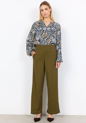 Soyaconcept Vava Floral V Neck Blouse, Navy