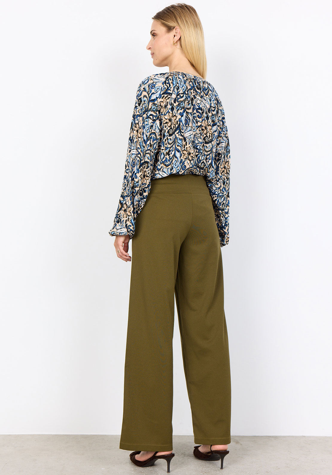 Soyaconcept Vava Floral V Neck Blouse, Navy