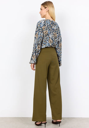 Soyaconcept Vava Floral V Neck Blouse, Navy