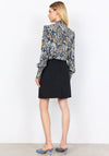 Soyaconcept Vava Floral Shirred High Neck Blouse, Navy