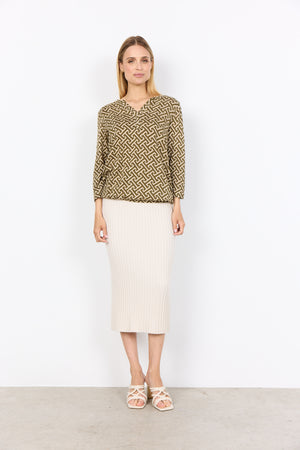 Soya Concept Felicity Abstract Blouse, Brown