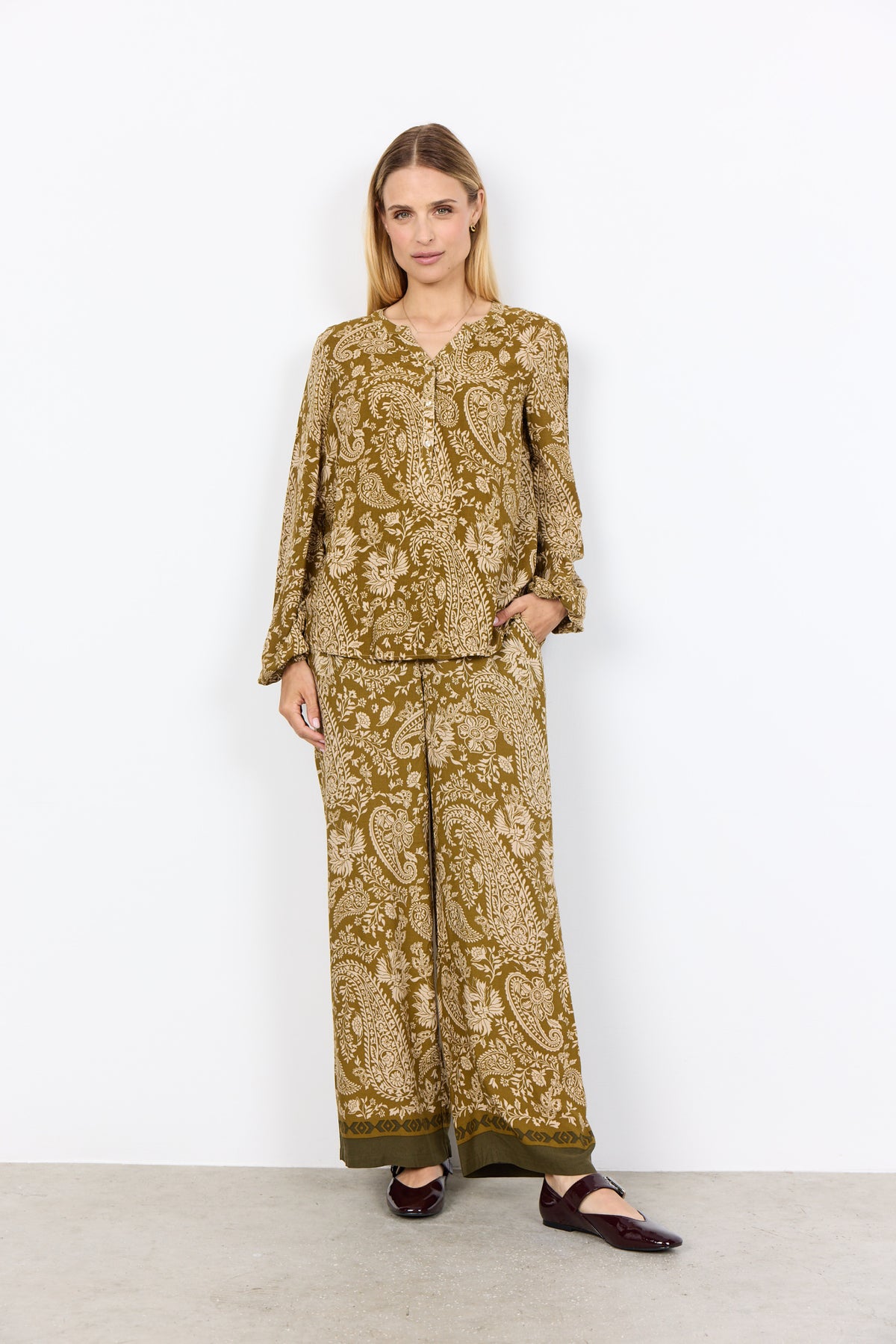 Soya Concept Valgerda V-Neck Blouse, Yellow