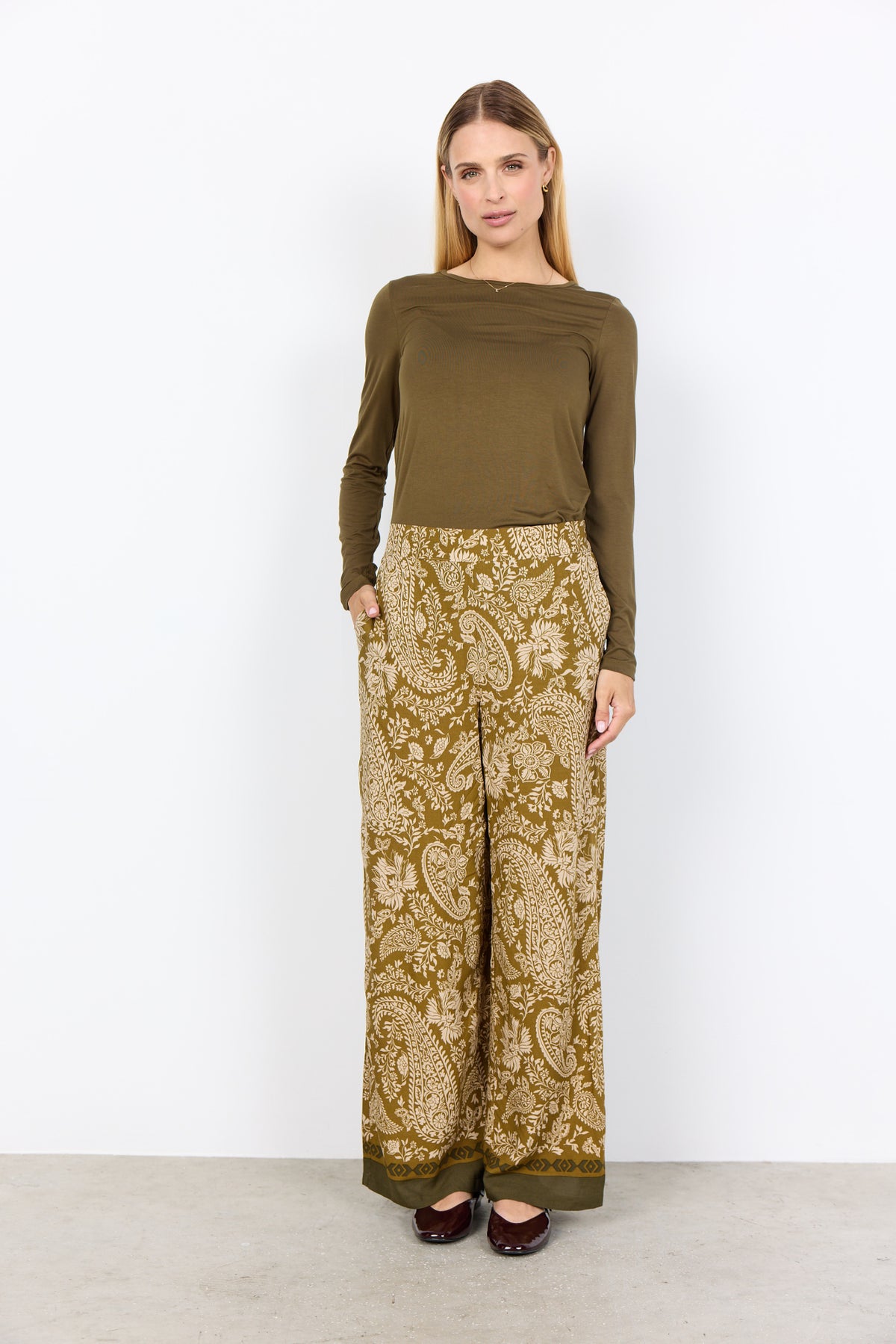 Soya Concept Valgerda Paisley Trousers, Yellow
